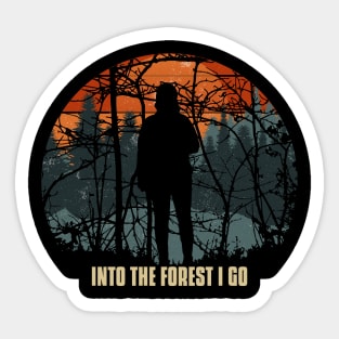 Silhouette of a man in a forest Sticker